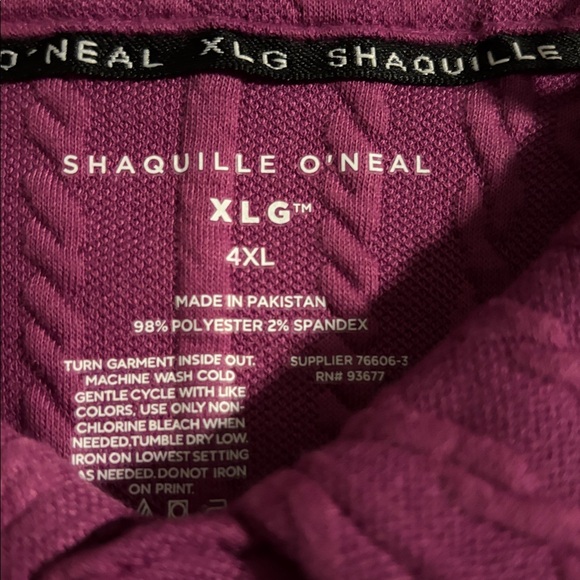 NEW Shaquille O’Neal Magenta Cable Knit Polo - Picture 5 of 5